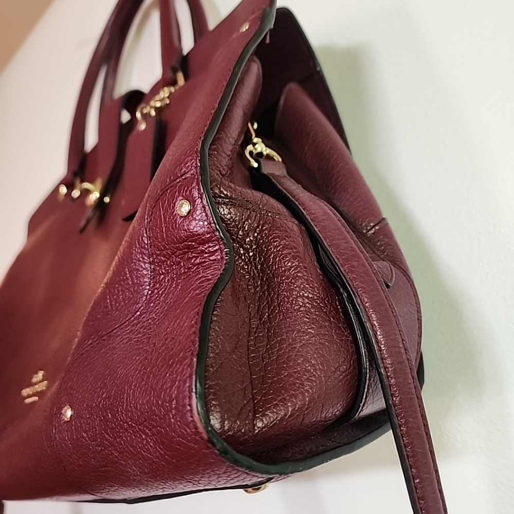 Coach Burgundy Leather Satchel - Picture 6 of 14